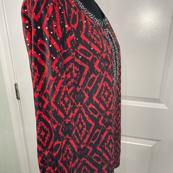 Cathy Daniels Ref  and Black Geometric Patterned Tunic Size Medium CB-70 - Picture 7 of 9